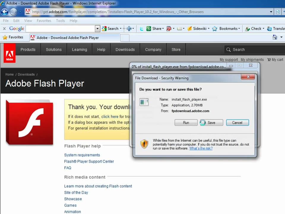 Adobe flash player install chrome